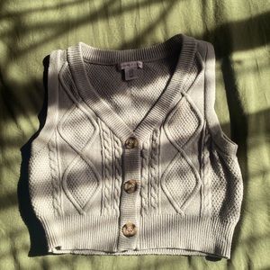 Sage sweater vest with buttons